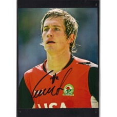Signed photo of Morton Gamst Pederson the Blackburn Rovers footballer.